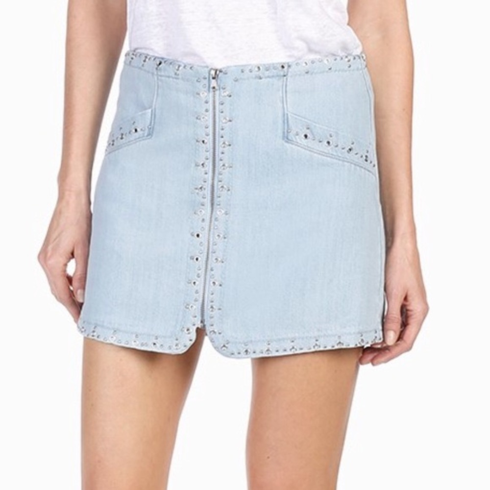 Studded jean skirt